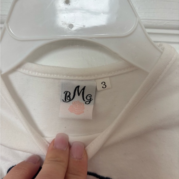 Kids White Shirt with Red and Blue Flag Design - Picture 3 of 3